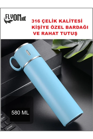 20-24 SAAT SICAK SOĞUK MUHAFAZALI 316 KALİTELİ ÇELİK BARDAKLI TERMOS 580 ML KALİTE TESADÜF DEĞİLDİR