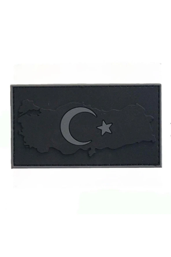 Peç Bayrak Siyah Cırtlı Türk Bayrak Haritalı Model 7,30x4cm