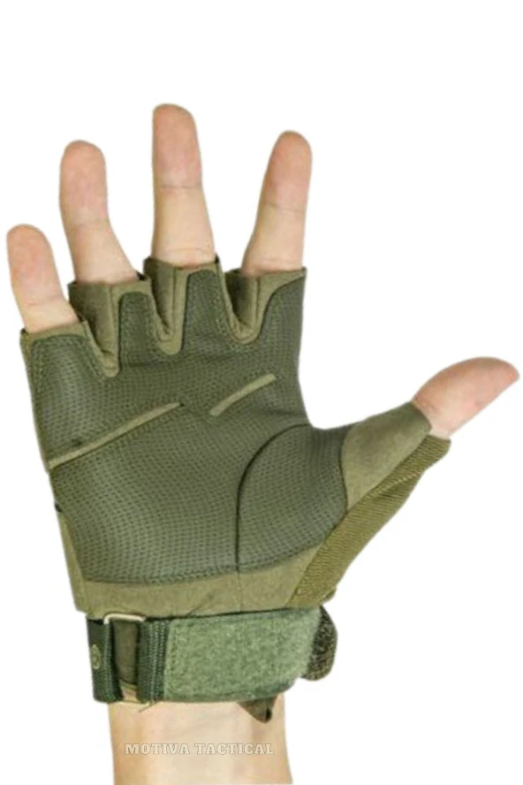 Blackhawk Combat Haki Yeşil Taktik Motosiklet Bisiklet Airsoft Kısa Eldiven - 2