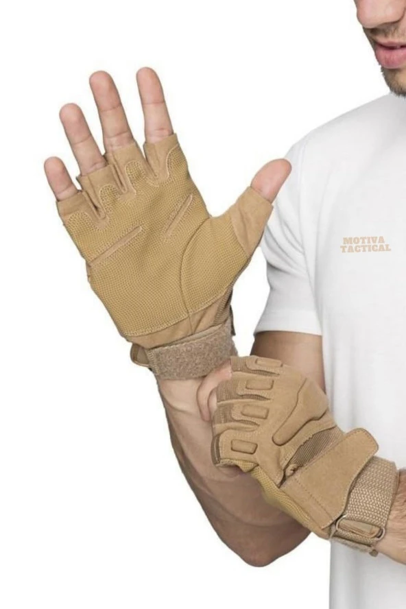 Blackhawk Combat Çöl Sarı Taktik Motosiklet Bisiklet Airsoft Eldiven - 2
