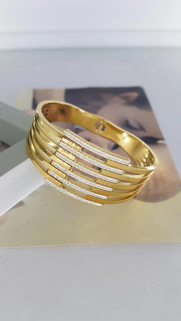 Taşlı Kalın Kaburga Çelik Kelepçe Sns103305 ürün görseli 1