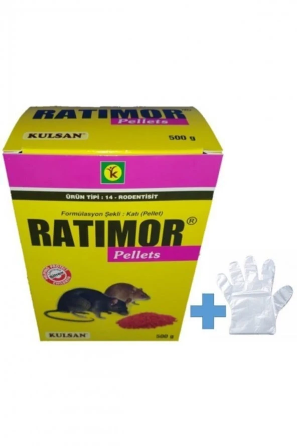 Kulsan İlaç Ratimor Pellets Hazır Fare Yemi 100 Gr Ve Uygulama Eldiveni