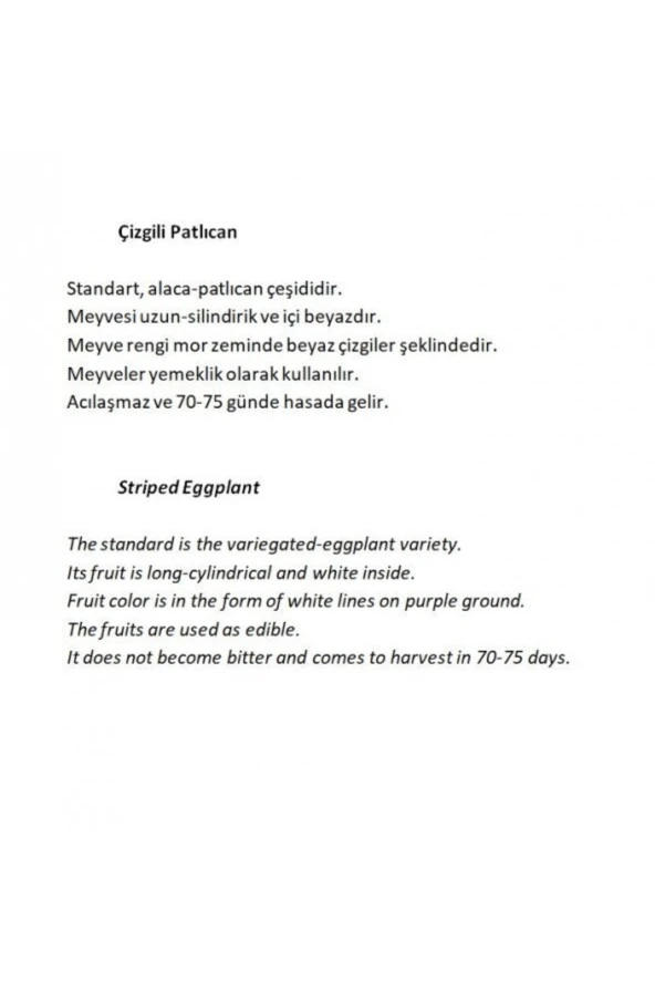 AGRODAL TARIM Ata Tohumu Yöresel Doğal Yerli Meşhur Çizgili Patlıcan 100 Adet Tohum - Resim 2