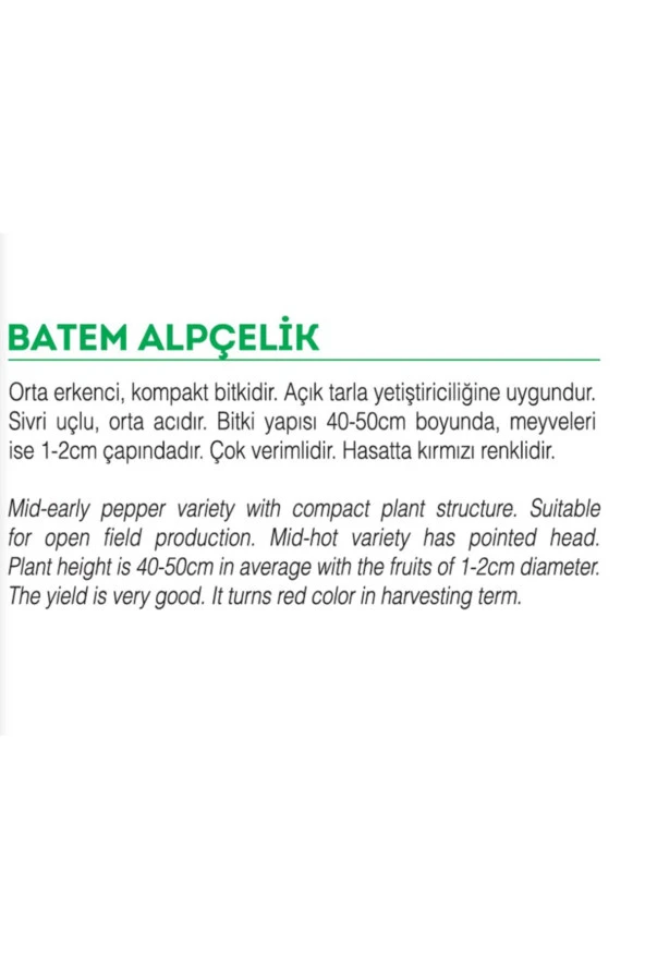 AGRODAL TARIM Ata Tohumu Yerli Acı Turşuluk Doğal Badem Biberi 100 Adet Tohum - 2