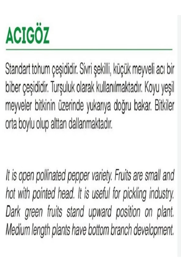 AGRODAL TARIM Ata Tohumu Yerli Doğal Turşuluk Acı Süs Biberi 1000 Adet Tohum - Resim 2