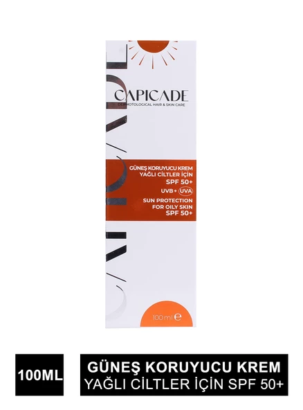 Capicade Güneş Koruyucu Krem Spf 50+ Yağlı Cilt 100 ml