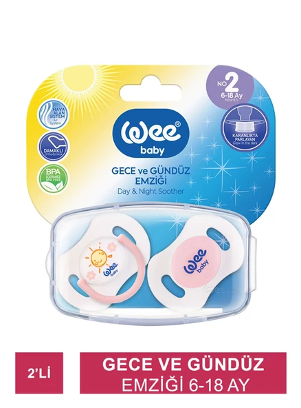 Wee Baby  Gece ve Gündüz Emziği 2'li 6-18 Ay - 153 -Pembe