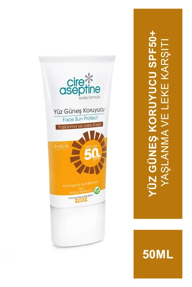 Cire Aseptine Sun Yüz Güneş Koruyucu Spf50+ Yaşlanma ve Leke Karşıtı 50 ml ürün görseli