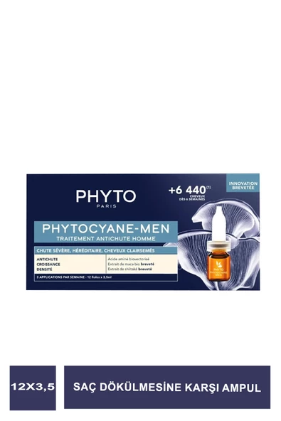 Phyto Phytocyane Erkek Tipi Kronik Saç Dökülme Karşıtı 12 x 3,5 ml Ampul