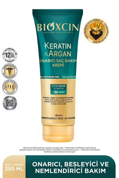 Bioxcin Keratin & Argan Onarıcı Saç Bakım Kremi 250 ml