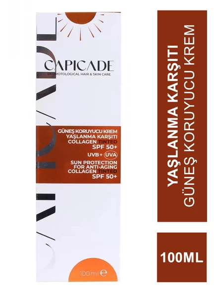 Capicade Güneş Koruyucu Krem Spf 50+ Yaşlanma Karşıtı - Renkli 100 ml