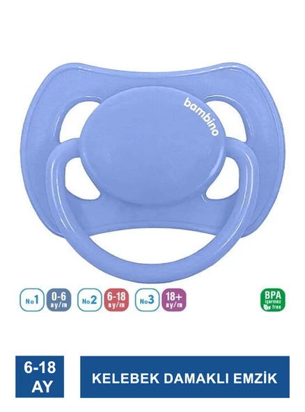 Bambino Kelebek Damaklı Emzik 6-18 Ay - P2473 -Mavi