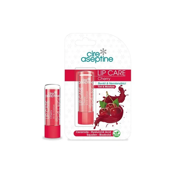 Cire Aseptine Kiraz Aromalı Renkli Dudak Bakım Kremi 4,5gr