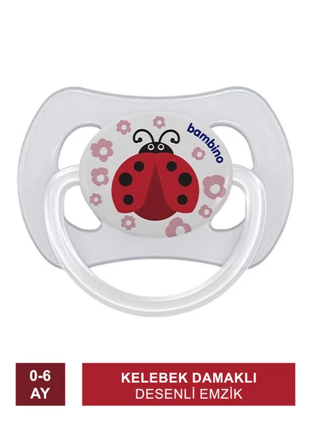 Bambino Desenli Kelebek Damaklı Emzik 0-6 Ay - P2497 -