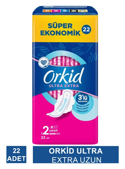 Orkid Ultra Extra Uzun - Boy 2 - Hijyenik Ped 22 Adet