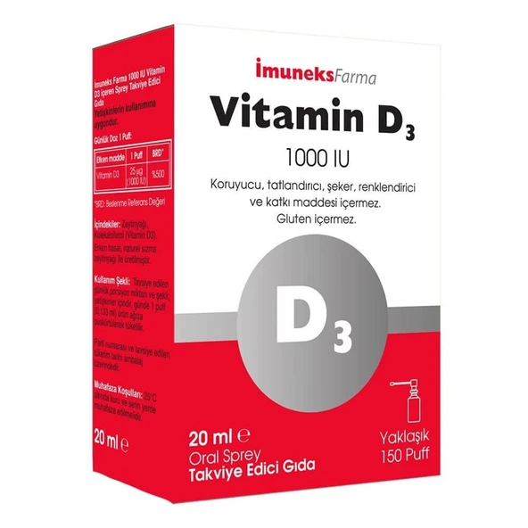 İmuneks Vitamin D3 1000 IU Sprey 20 ml