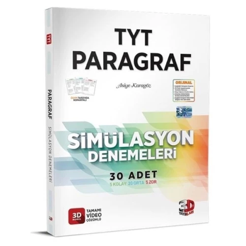 3D Yayınları TYT Paragraf Tamamı Video Çözümlü Simülasyon Denemeleri