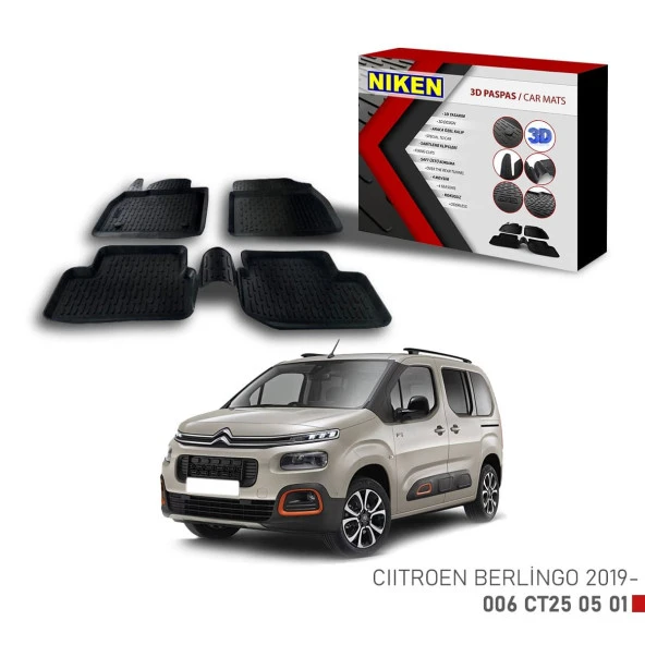 Citroen Berlingo -2019 için Uyumlu 3D Paspas