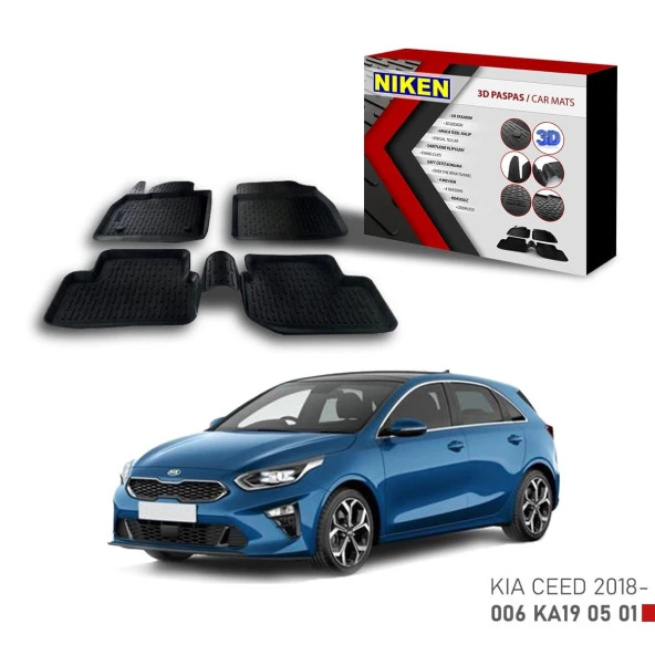 Kia Ceed -2018 için Uyumlu 3D Paspas