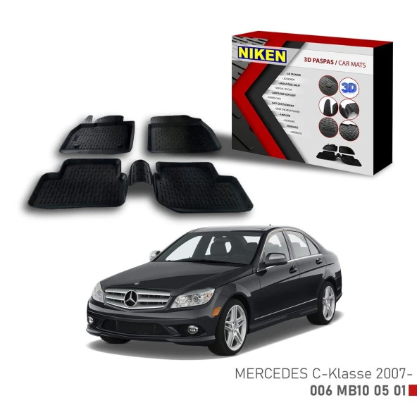 Mercedes (W 212) için Uyumlu C-Klasse 2007 3D Paspas