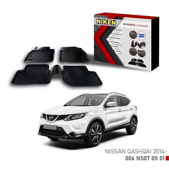 Nissan Qashqai -2014 için Uyumlu 3D Paspas