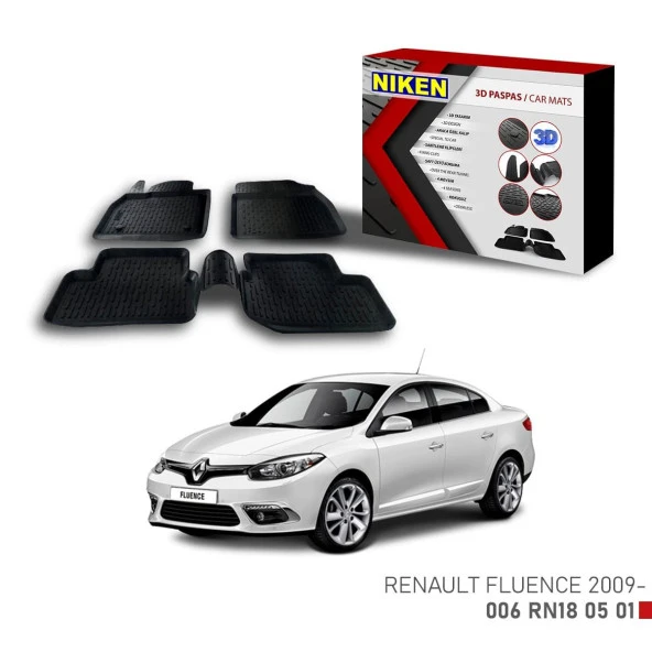 Renault Fluence -2009 için Uyumlu 3D Paspas