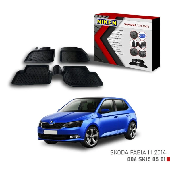 Skoda Fabia 3 için Uyumlu -2014 3D Paspas