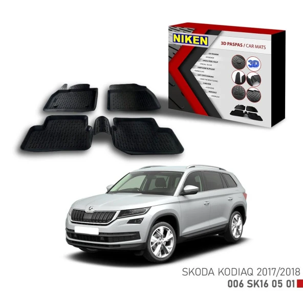 Skoda Kodiaq -2017 için Uyumlu 3D Paspas