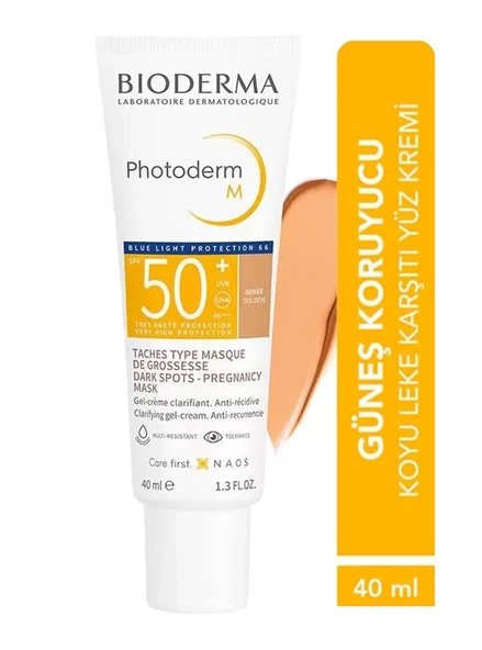 Bioderma Photoderm M SPF50+ Golden Koyu Lekeye ve Mavi Işığa Karşı SPF50+ Renkli Yüz Güneş Kremi 40 ml  40 ml