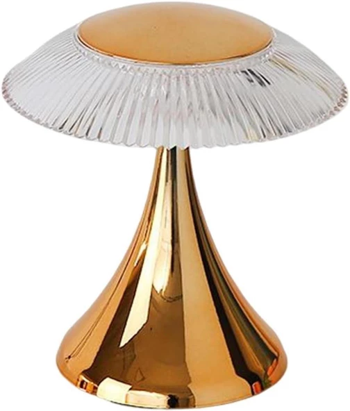 LW-31 Abajur Karistal Elmas Masa Lambası Romantik Akrilik Led Gece Lambası Gold - 5