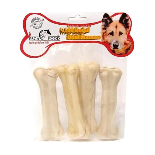 Esca Food Beyaz Pres Kemik Köpek Ödül Maması 12,5 cm x 4 Adet