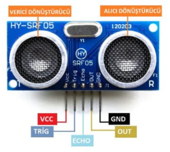 HY-SRF05 5 Pin Ultrasonik Mesafe Sensörü - Resim 2
