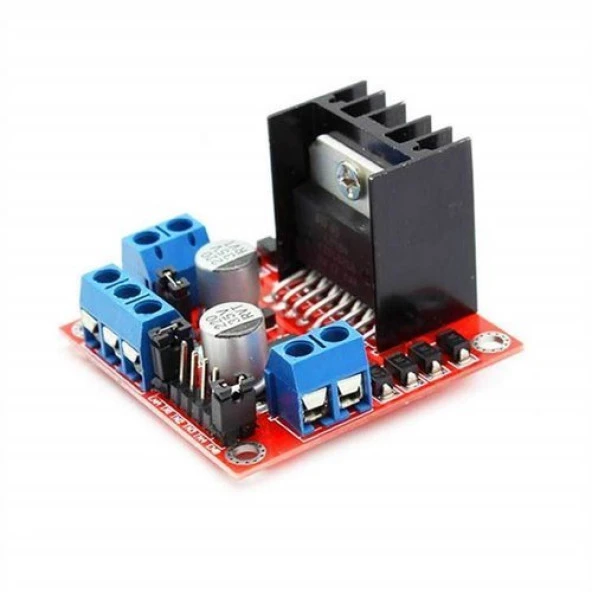 L298N Kırmızı Çift Motor Sürücü Kartı
