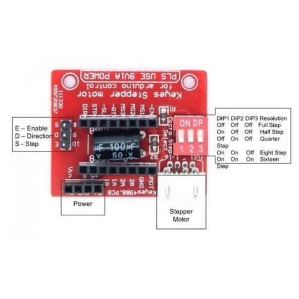 A4988 / DRV8825 Step Motor Sürücü Kontrol Kartı - Resim 3