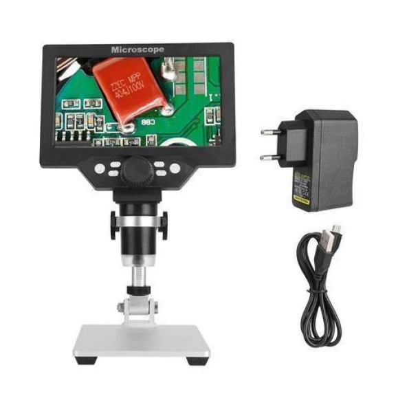 G1200 1200x12MP Dijital Mikroskop + 7" Taşınabilir LCD Ekran (EU Adaptör) - Resim 2