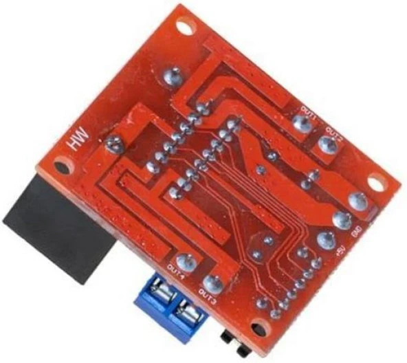 L298N Kırmızı Çift Motor Sürücü Kartı - Resim 2