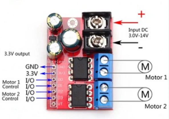 3V-14V 5A L298N H-Bridge Çift DC Motor Sürücü Modülü - 2