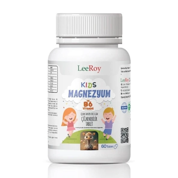 LeeRoy Kids Magnezyum Sitrat+B6  60 Tablet