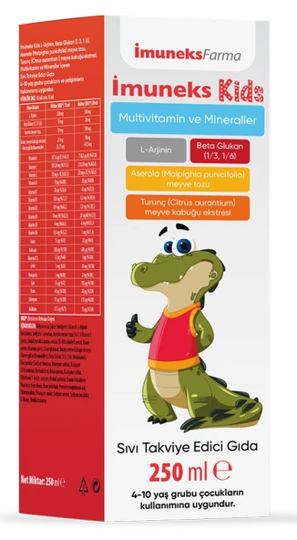 İmuneks Kids Multivitamin ve Mineraller Takviye Edici Gıda 250 ml
