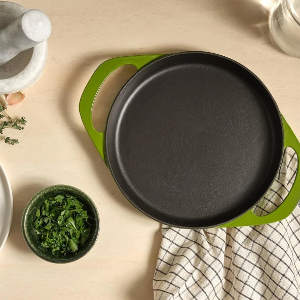 Sürel Potart 22 cm Yuvarlak Sahan Parlak Yeşil - Resim 4