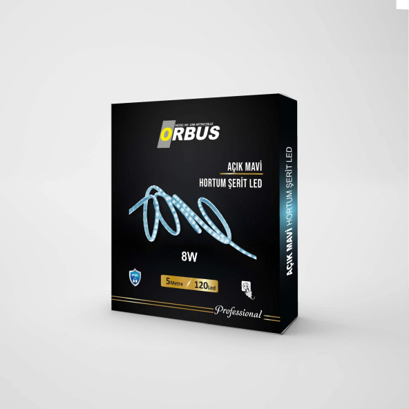 ORBUS AÇIK MAVİ HORTUM ŞERİT LED 8W - 5 METRE - 2