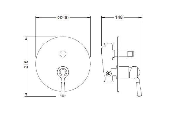 Bocchi Burlington Ankastre Banyo Bataryası Krom 1004-0041 - Resim 2