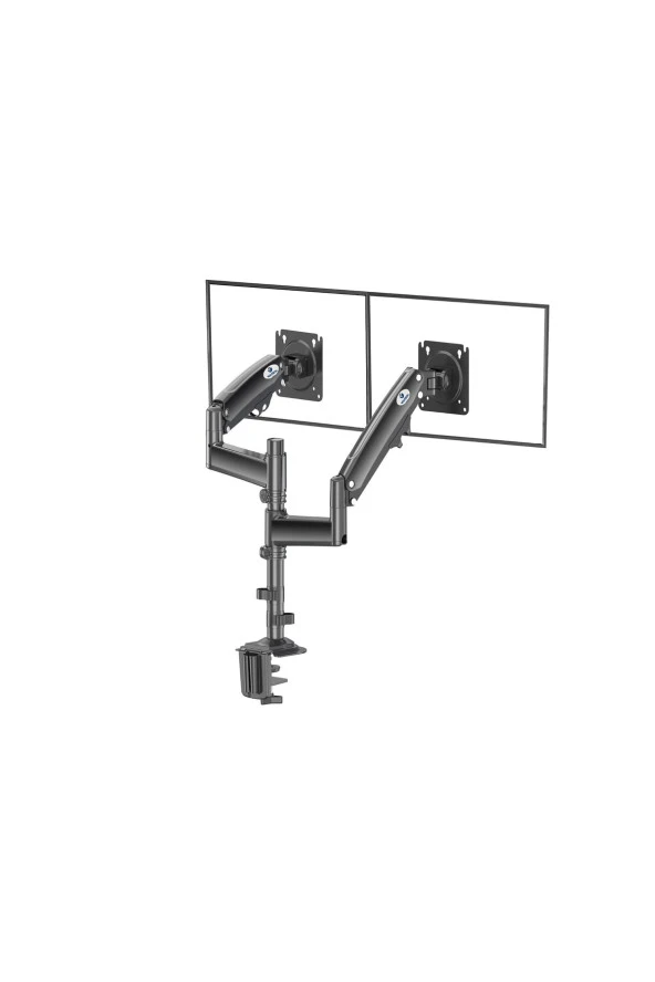 North Bayou Nb H180 Mnt05 22-32" Lcd Led Çift Monitör Tutucu Amortisörlü Monitör Standı - 2