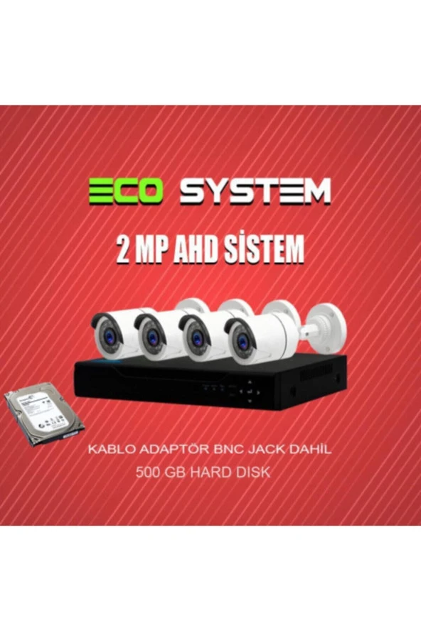 4lü Ahd 2 Mp Kamera Paket Sistem 500 Hdd Dahil