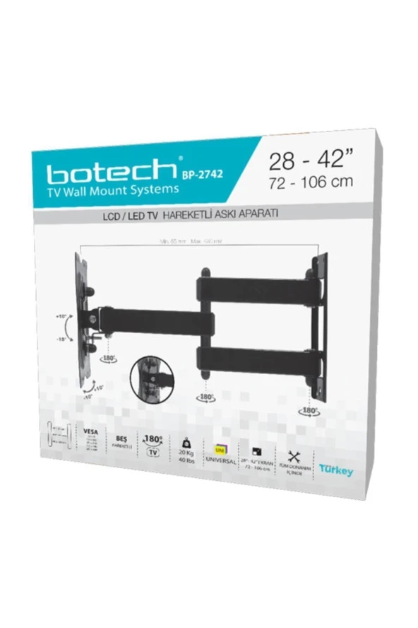 Lcd / Led Tv Askı Aparatı 2842/72-106 Cm Hareketli Bp-2742 - 4