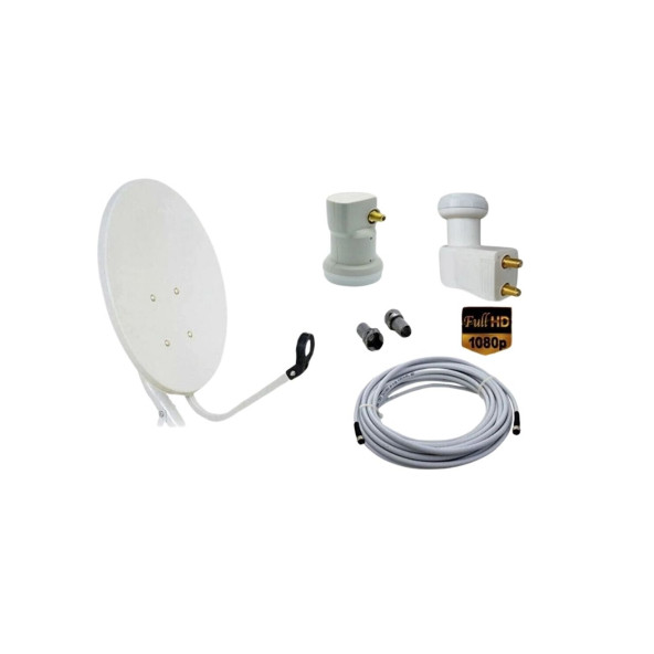 Çanak Anten Set Çanak Anten+lnb2(çiftli)+25 Metre Kablo - 4