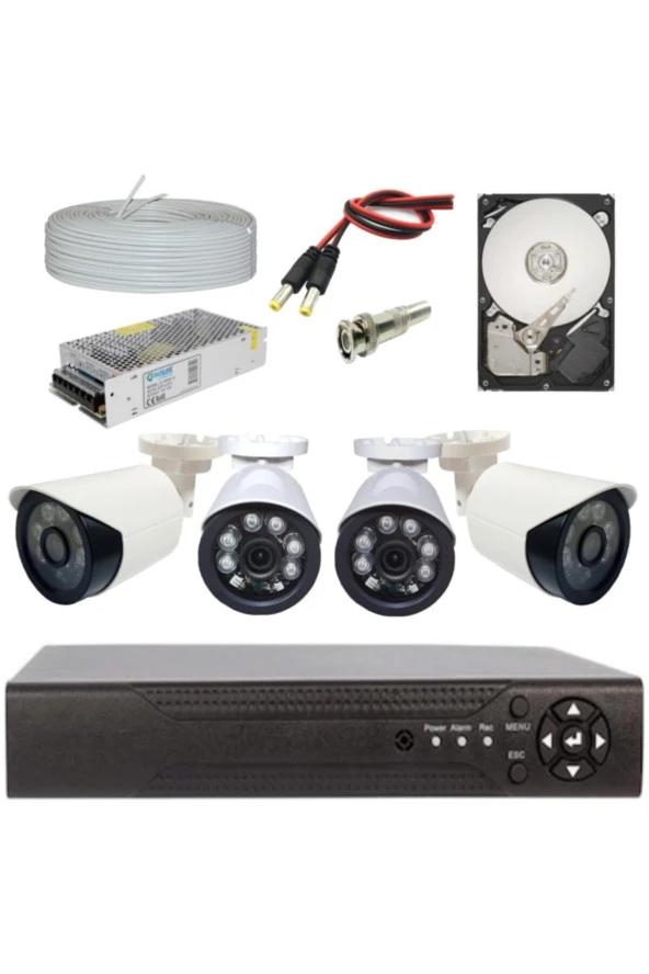 Ahd 2.0 Megapixel 4 Kameralı Komple Full Set 1080p Full Hd