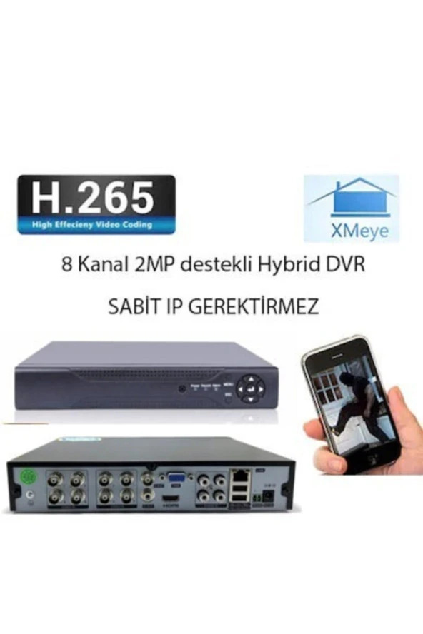 8 Kanal Hybrid Dvr Kayıt Cihazı Xmeye H265+