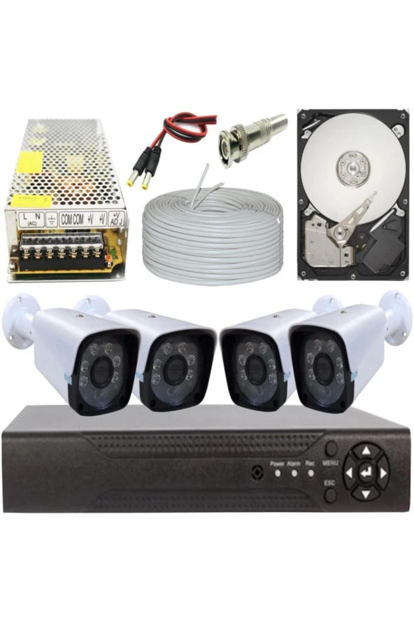 Elit Ahd Süper 4 Kameralı Set 1080p Full Hd Uyumlu