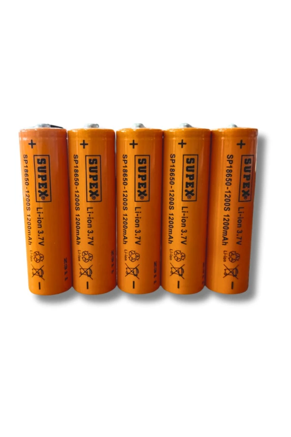 Sp-18650-1200 3.7v 1200mah Li-ion Pil Başlıklı 5li